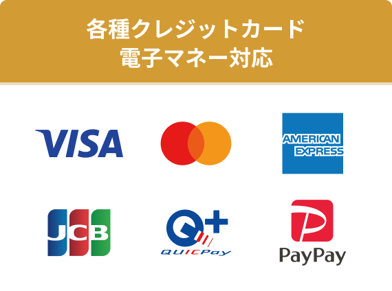 各種 クレジットカード 電子マネー 対応